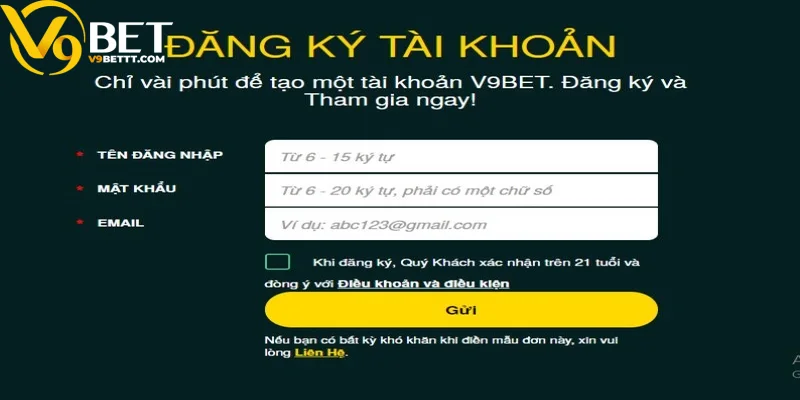 Tham gia Casino V9BET một cách dễ dàng chỉ với vài thao tác